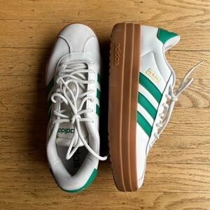 Adidas VL Court White and Green Sneakers
